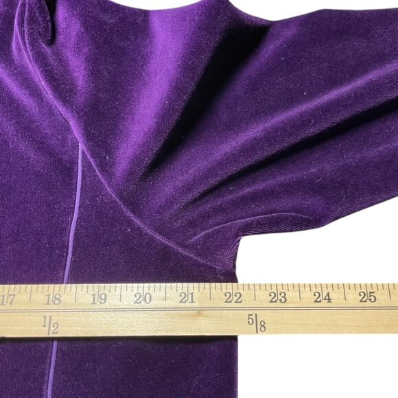 LAUREN RALPH LAUREN LRL Women Tracksuit Jacket Size 1X Velvet Velour Zip Purple - Picture 13 of 16